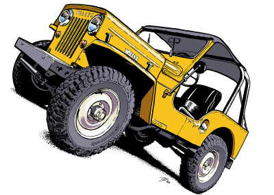 Willys Jeep CJ3B Cartoons