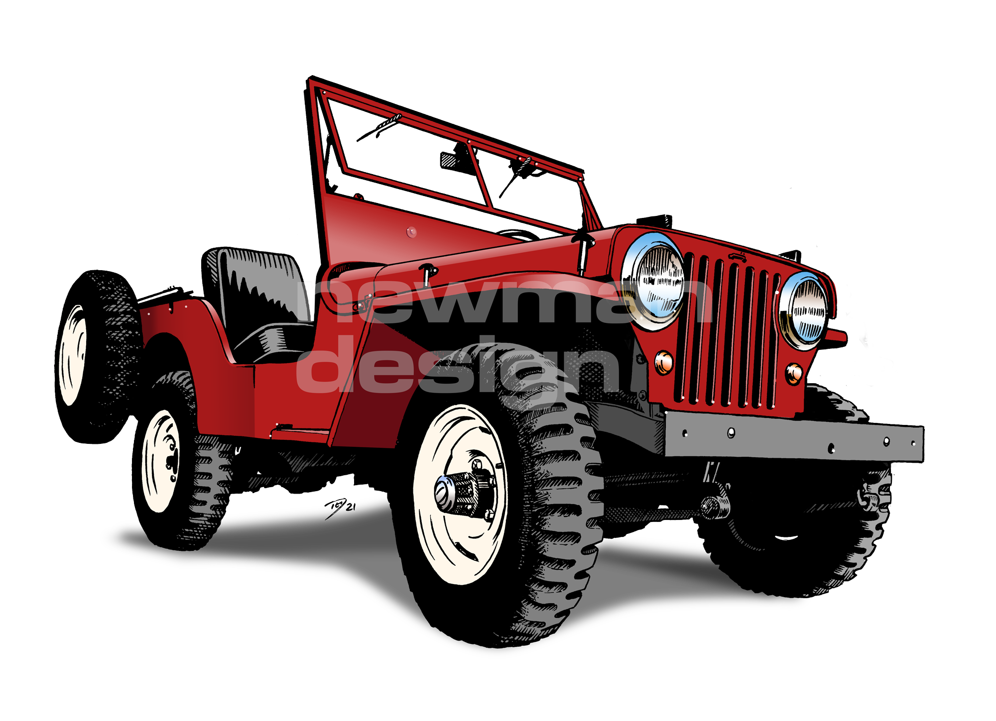 Willy jeep cj2a red