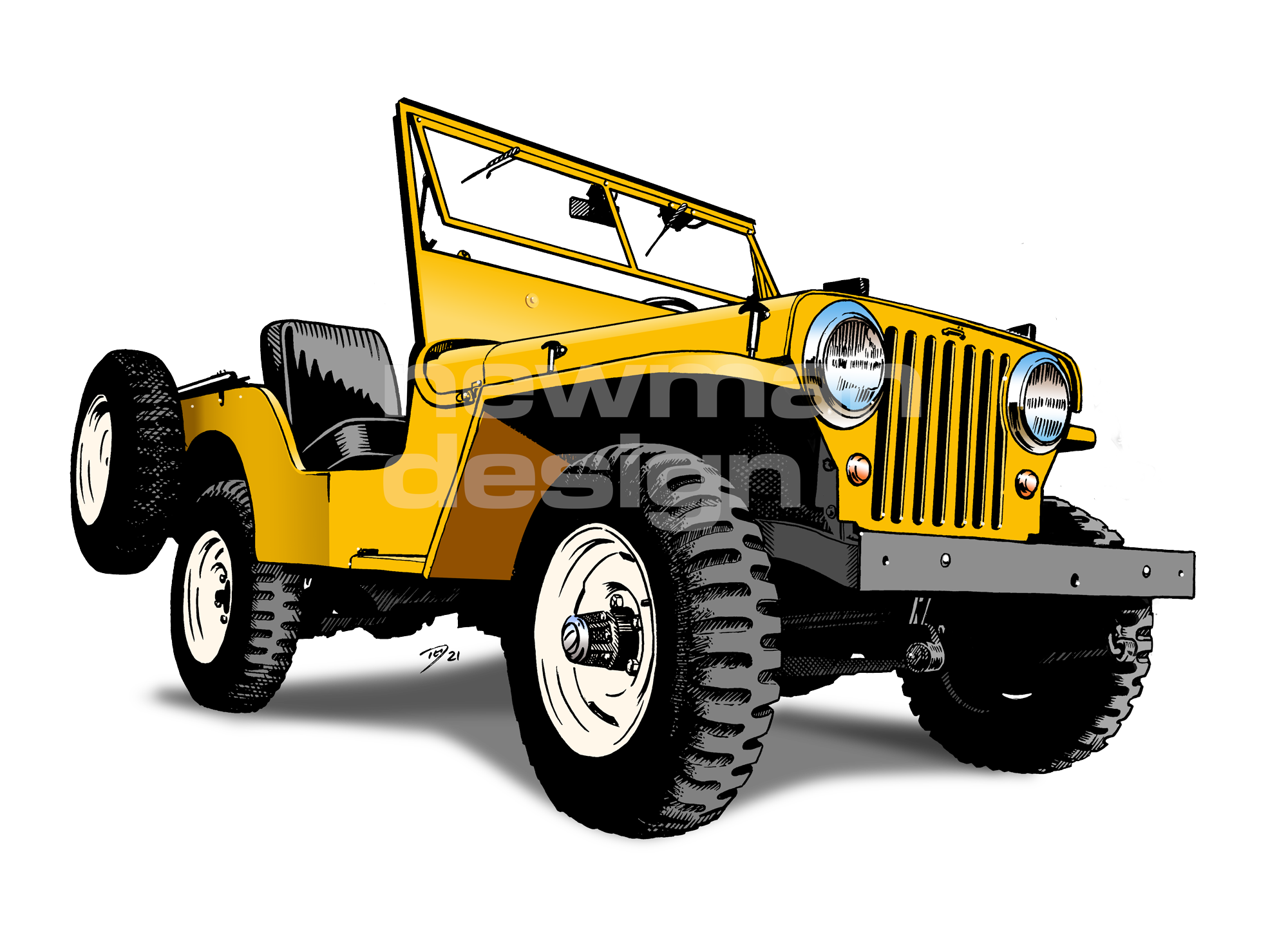 Willys Jeep cj2a yellow