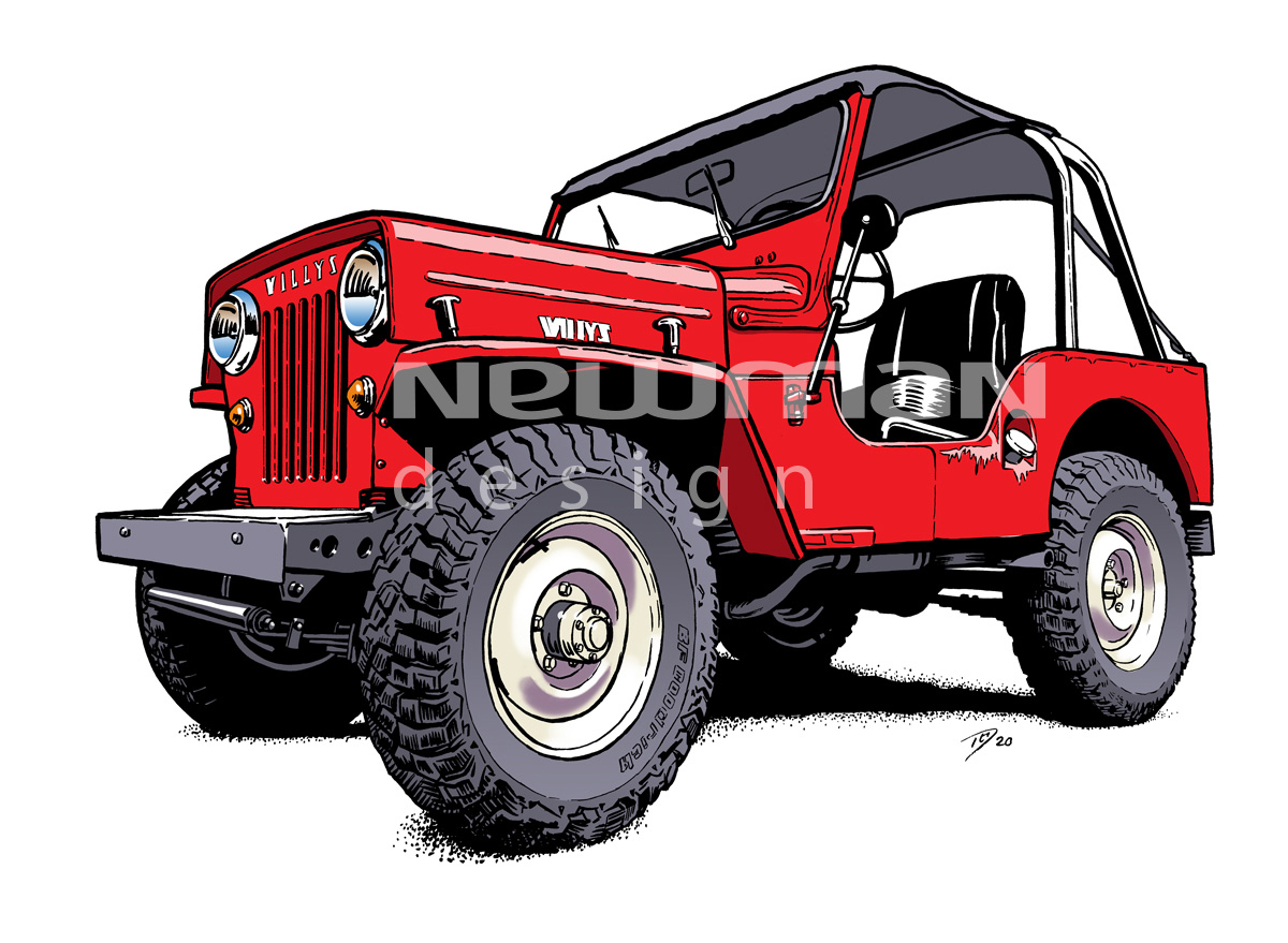 Willys Jeep cj3b red